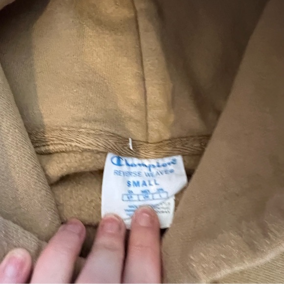 Urban Outfitters Champion Reverse Weave Heavyweight Hoodie Sweatshirt Khaki - Picture 4 of 4